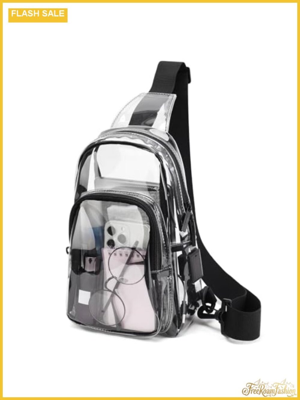 Clear Sling Bag Stadium Approved Transparent Chest Bag PVC Crossbody Travel